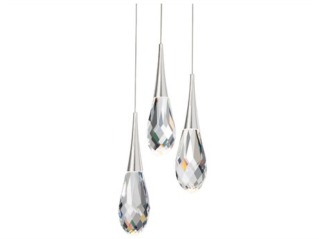 Schonbek Hibiscus 3-Light Polished Nickel Mini Pendant