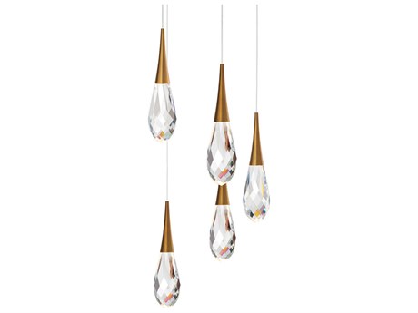 Schonbek Hibiscus 5-Light Aged Brass Pendant