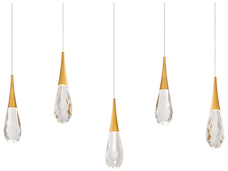 Schonbek Hibiscus 5-Light Aged Brass Island Pendant