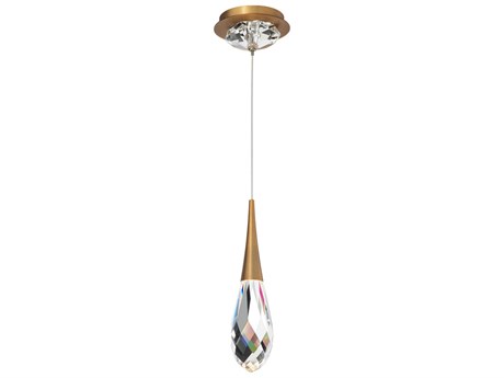 Schonbek Hibiscus 1-Light Aged Brass Mini Pendant