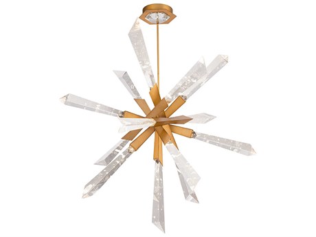 Schonbek Solitude 12-Light Aged Brass Linear Sputnik Pendant