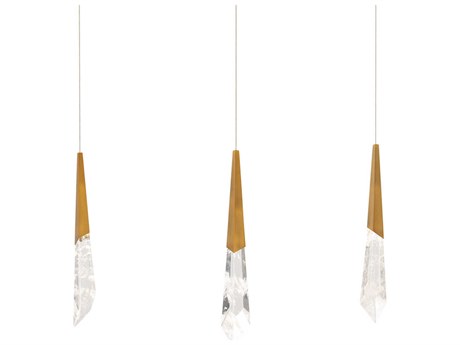 Schonbek Solitude 3-Light Aged Brass Linear Island Pendant