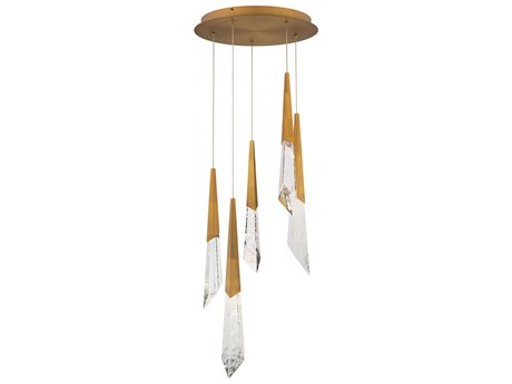 Schonbek Solitude 5-Light Aged Brass Linear Pendant