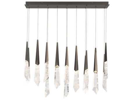 Schonbek Solitude 14-Light Antique Nickel Linear Island Pendant