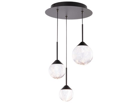 Schonbek Quest 3-Light Black Globe Mini Pendant