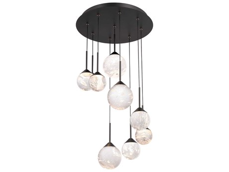 Schonbek Quest 9-Light Black Globe Pendant