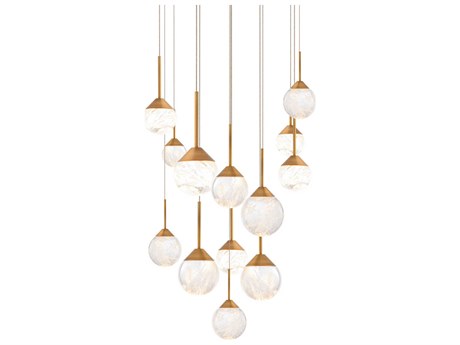 Schonbek Quest 13-Light Aged Brass Globe Pendant