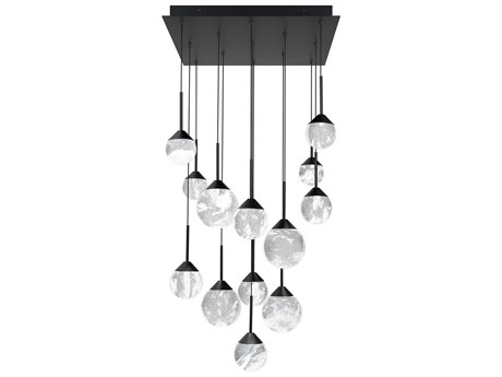 Schonbek Quest 13-Light Black Globe Pendant