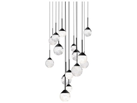 Schonbek Quest 15-Light Black Globe Pendant