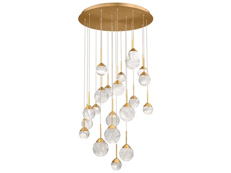 Schonbek Quest 21-Light Aged Brass Globe Pendant