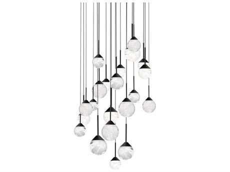 Schonbek Quest 21-Light Black Globe Pendant