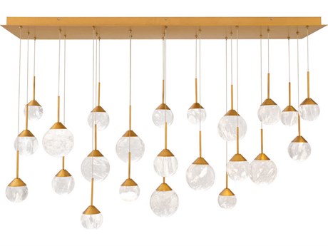 Schonbek Quest 23-Light Aged Brass Globe Island Pendant