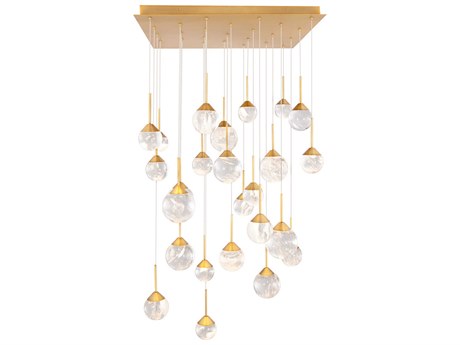 Schonbek Quest 25-Light Aged Brass Globe Pendant