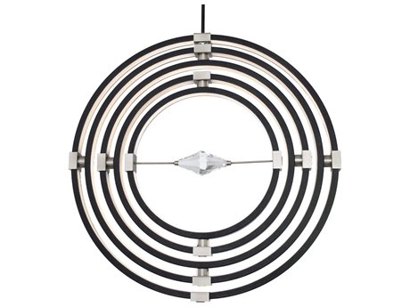 Schonbek Atomic 5-Light Black Geometric Round Pendant