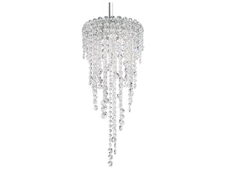 Schonbek Chantant 3-Light Stainless Steel Crystal Round Mini Pendant