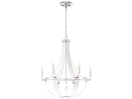 Schonbek Crystal Empire 6-Light White Candelabra Chandelier