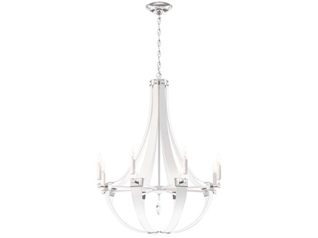 Schonbek Crystal Empire 8-Light White Candelabra Chandelier