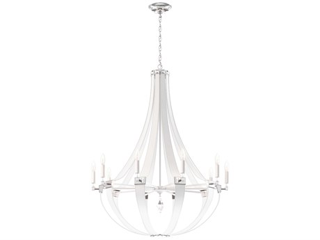 Schonbek Crystal Empire 10-Light White Candelabra Chandelier