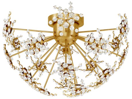 Schonbek Esteracae 3-Light Silver Crystal Semi Flush Mount