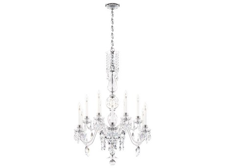 Schonbek Hamilton Nouveau 12-Light Silver Crystal Candelabra Chandelier