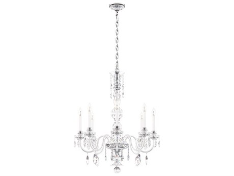 Schonbek Hamilton Nouveau 8-Light Silver Crystal Candelabra Chandelier