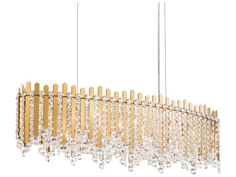 Schonbek Chatter 12-Light Gold Crystal Linear Island Pendant