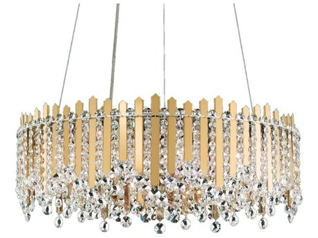 Schonbek Chatter 12-Light Gold Crystal Drum Pendant