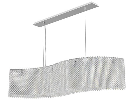 Schonbek Refrax 21-Light Stainless Steel Crystal Linear Island Pendant