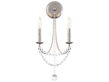 Schonbek Verdana 2-Light Antique Silver Crystal Wall Sconce