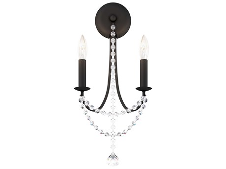Schonbek Verdana 2-Light Black Crystal Wall Sconce