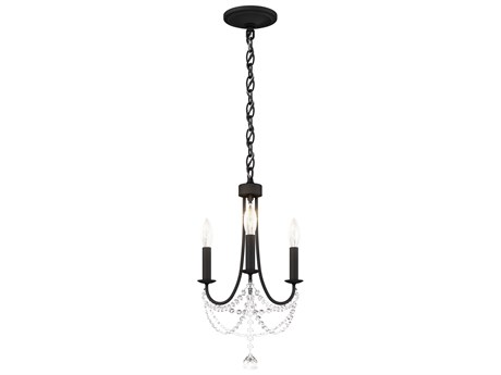 Schonbek Verdana 3-Light Black Crystal Candelabra Chandelier