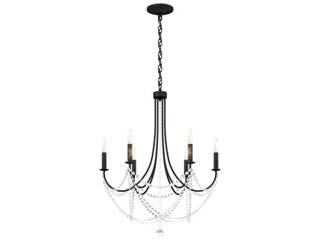 Schonbek Verdana 6-Light Black Crystal Candelabra Chandelier