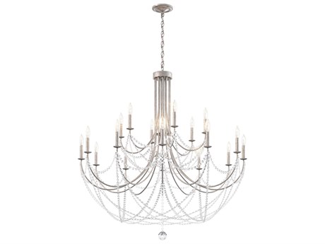 Schonbek Verdana 18-Light8-Light Antique Silver Crystal Candelabra Chandelier
