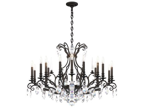 Schonbek Renaissance Nouveau 18-Light8-Light Black Crystal Candelabra Chandelier