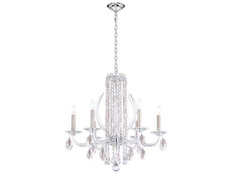 Schonbek Sarella 6-Light Silver Crystal Candelabra Chandelier