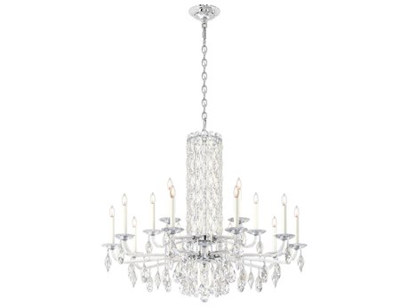 Schonbek Sarella 15-Light Silver Crystal Candelabra Chandelier
