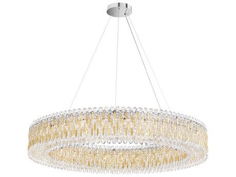 Schonbek Sarella 27-Light Gold Crystal Drum Pendant