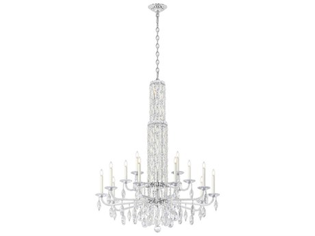 Schonbek Sarella 17-Light Silver Crystal Candelabra Chandelier
