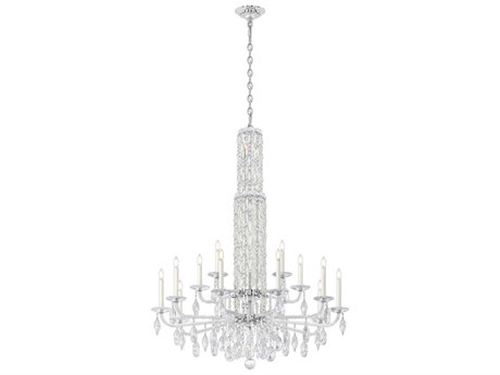 Schonbek Siena 17-Light Silver Crystal Candelabra Chandelier
