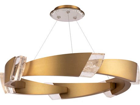 Schonbek Embrace 1-Light Aged Brass Crystal LED Round Pendant