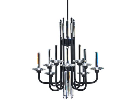 Schonbek Calliope 12-Light Black Candelabra Chandelier