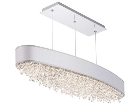 Schonbek Eclyptix 1-Light Stainless Steel White Crystal LED Linear Island Pendant