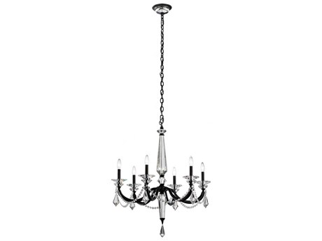 Schonbek Verona 6-Light Black Crystal Candelabra Chandelier