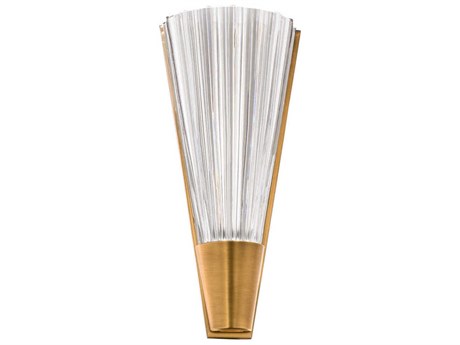 Schonbek Origami 1-Light Aged Brass Crystal Glass Wall Sconce