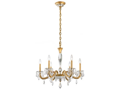 Schonbek Napoli 6-Light Gold Crystal Candelabra Chandelier