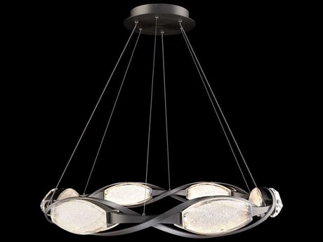 Schonbek Bijoux Brushed Nickel Black Round Pendant