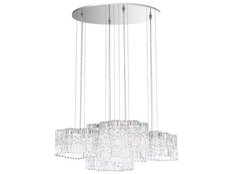 Schonbek Selene 8-Light Stainless Steel Crystal LED Linear Island Pendant