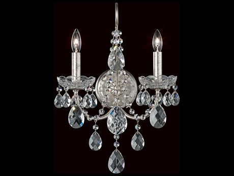 Schonbek Sonatina 2-Light Silver Crystal Wall Sconce