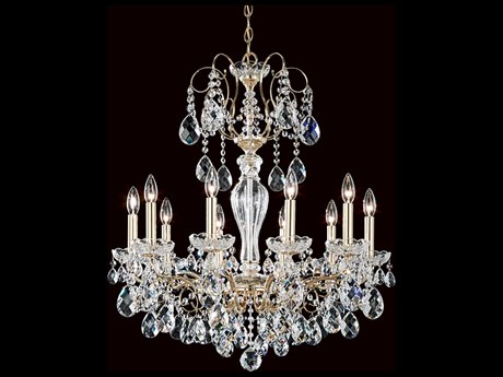 Schonbek Sonatina 10-Light Gold Crystal Candelabra Chandelier