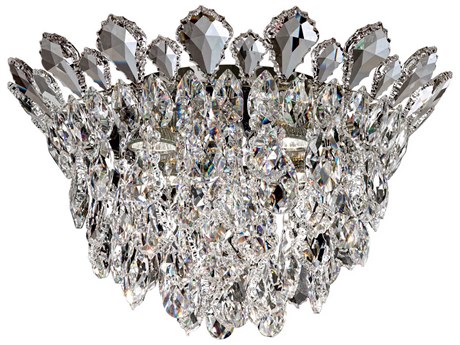 Schonbek Trilliane Strands 4-Light Stainless Steel Crystal Flush Mount